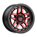 Kmc Km540 Recon 18X8.5 +18 Gloss Black Mach W/ Red Tint