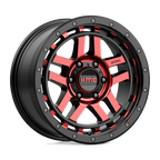 Kmc Km540 Recon 18X8.5 +18 Gloss Black Mach W/ Red Tint