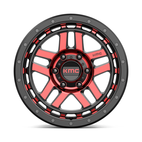 Kmc Km540 Recon 17X9 -12 Gloss Black Mach W/ Red Tint
