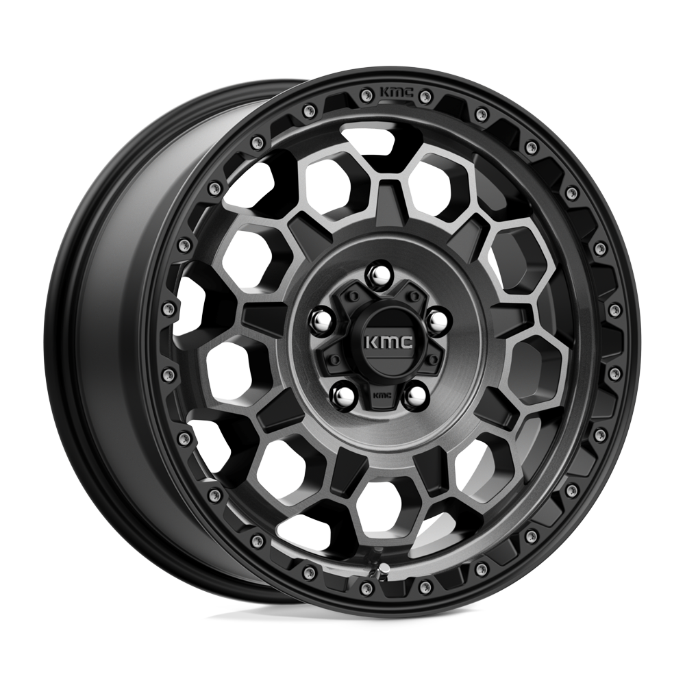 Kmc Km545 Trek 17X9 +18 Satin Black W/ Gray Tint