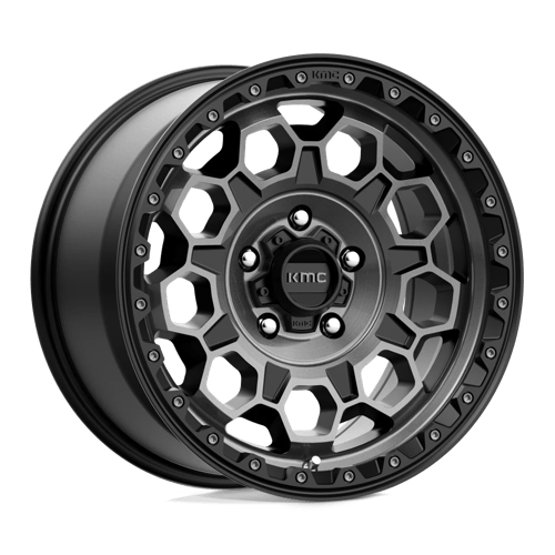 Kmc Km545 Trek 17X9 +18 Satin Black W/ Gray Tint