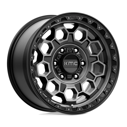Kmc Km545 Trek 17X9 +18 Satin Black W/ Gray Tint