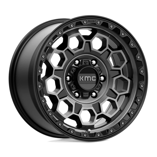 Kmc Km545 Trek 17X9 +18 Satin Black W/ Gray Tint