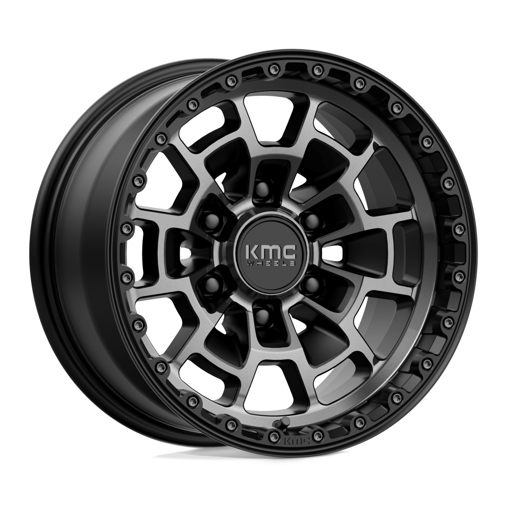 Kmc Km718 Summit 16X8 +0 Satin Black W/ Gray Tint