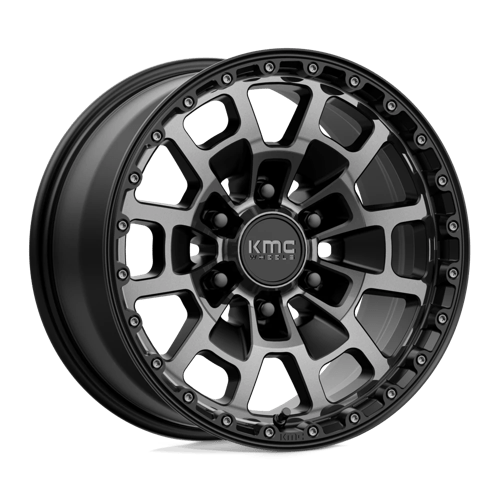 Kmc Km718 Summit 17X8.5 +18 Satin Black W/ Gray Tint