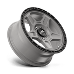 Kmc Km721 Alpine 16X7 +15 Satin Gray W/ Black Lip