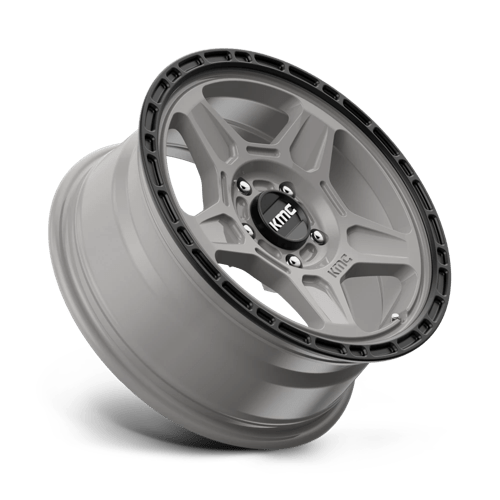 Kmc Km721 Alpine 16X7 +15 Satin Gray W/ Black Lip