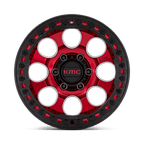 Kmc Km237 Riot Beadlock 17X9 -38 Candy Red W/ Satin Black Ring
