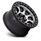 Kmc Km237 Riot Beadlock 17X9 -38 Mach Satin Black Window & Ring