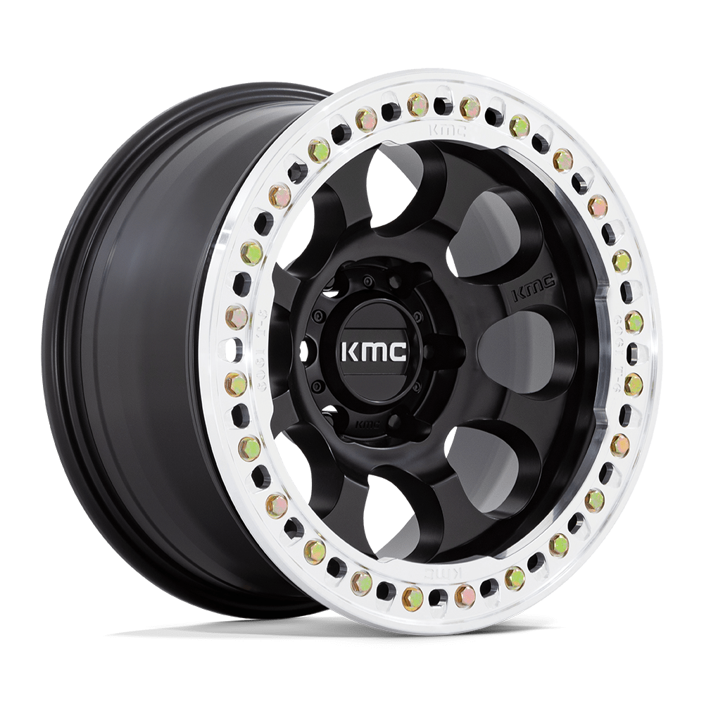 Kmc Km237 Riot Beadlock 17X8.5 +0 Satin Black W/ Machined Ring