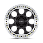 Kmc Km237 Riot Beadlock 17X9 -38 Satin Black W/ Machined Ring