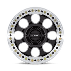Kmc Km237 Riot Beadlock 17X9 -12 Satin Black W/ Machined Ring