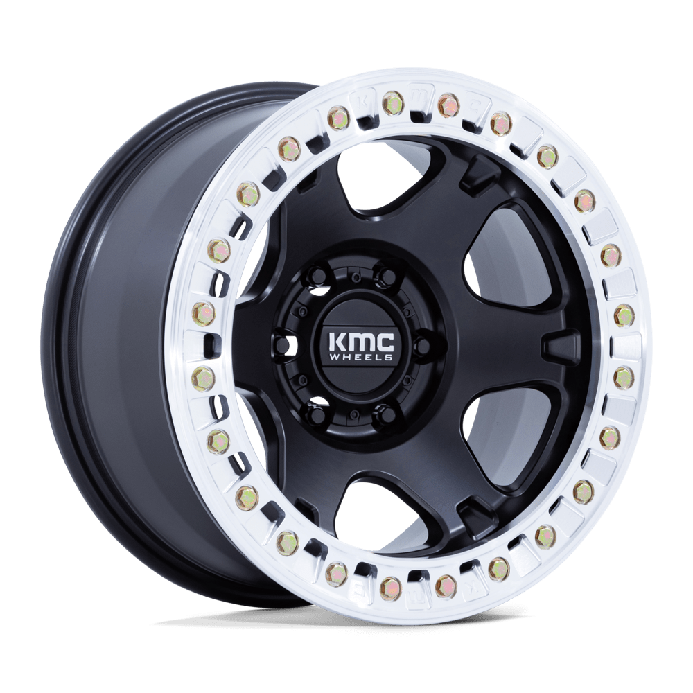 Kmc Km238 Vi Beadlock 20X10 -48 Satin Black W/ Machined Ring
