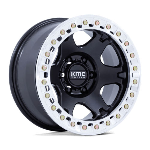 Kmc Km238 Vi Beadlock 17X9 -38 Satin Black W/ Machined Ring