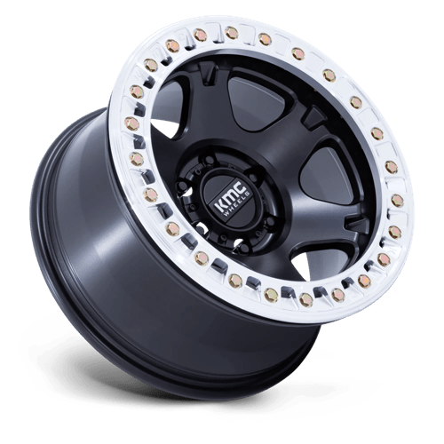 Kmc Km238 Vi Beadlock 17X9 -38 Satin Black W/ Machined Ring