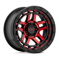 Kmc Km540 Recon 17X8.5 +18 Gloss Black Mach W/ Red Tint