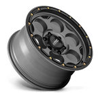 KMC KM541 DIRTY HARRY 18x8.5 +18 SATIN GRAY W/ BLACK LIP