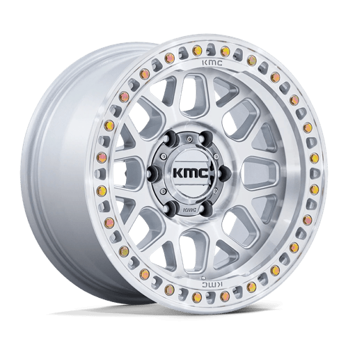 KMC KM549 GRS 17X9 +18 GLOSS SILVER W/ MACHINED FACE