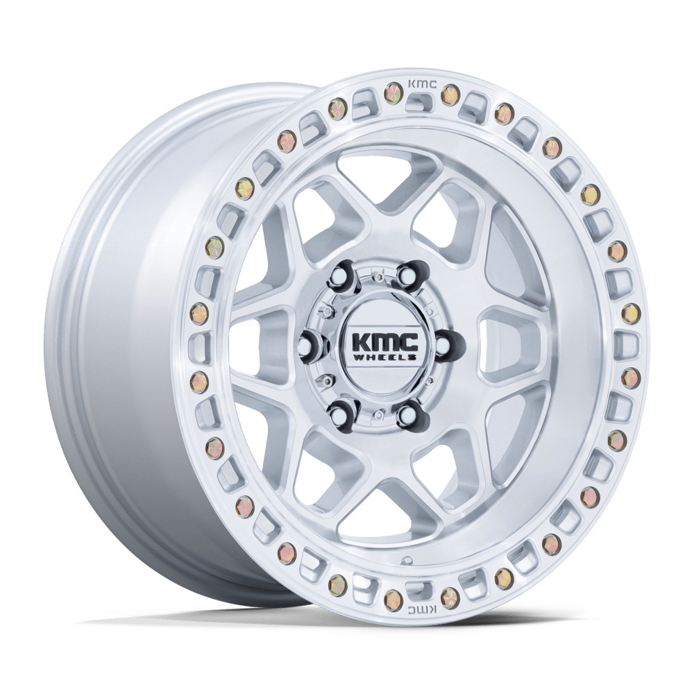 Kmc Km553 Torx 17X8.5 +0 Gloss Silver W/ Machined Face