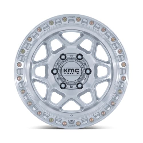 Kmc Km553 Torx 17X8.5 +0 Gloss Silver W/ Machined Face