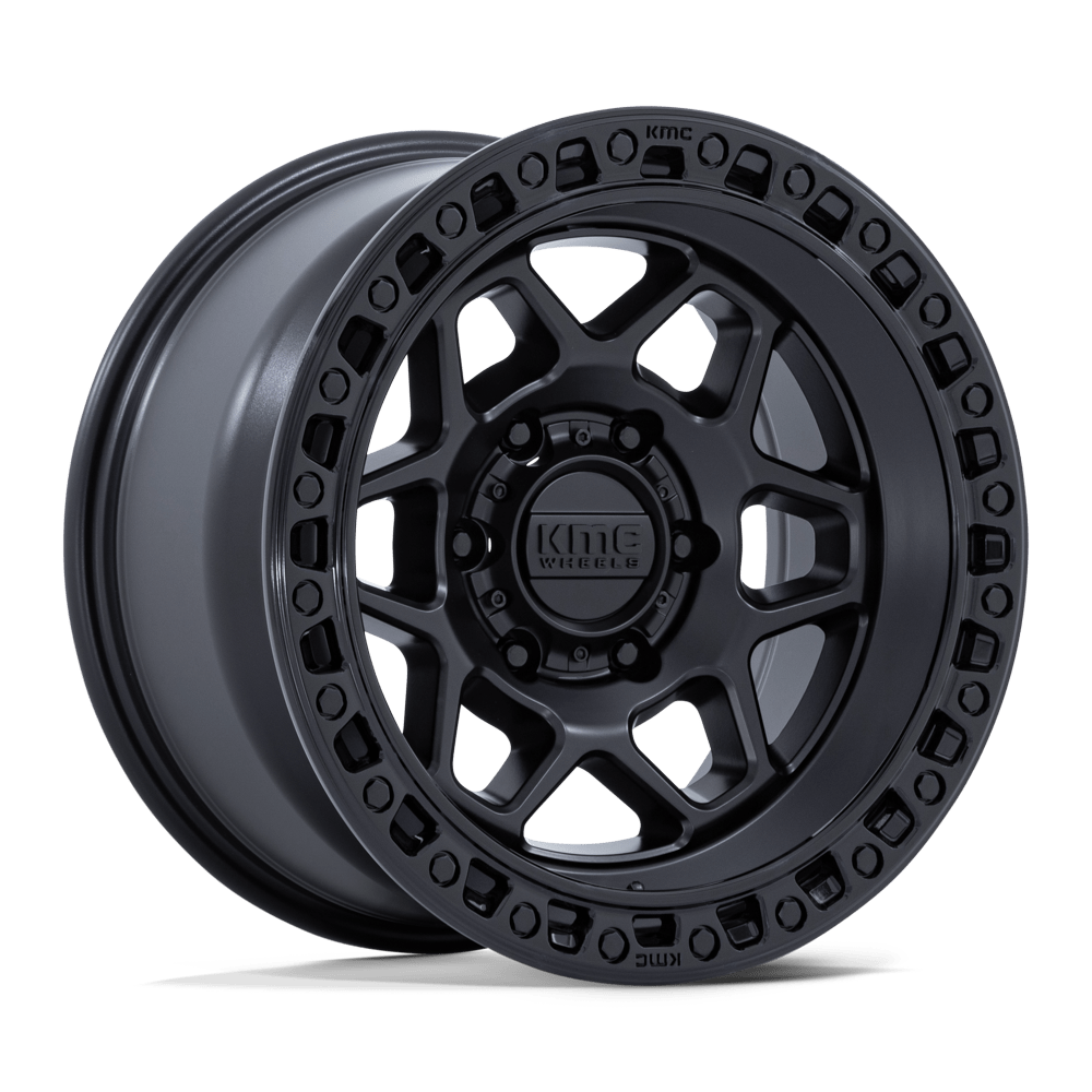 Kmc Km553 Torx 17X8.5 +25 Matte Black W/ Gloss Black Lip