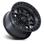 Kmc Km553 Torx 17X8.5 +0 Matte Black W/ Gloss Black Lip