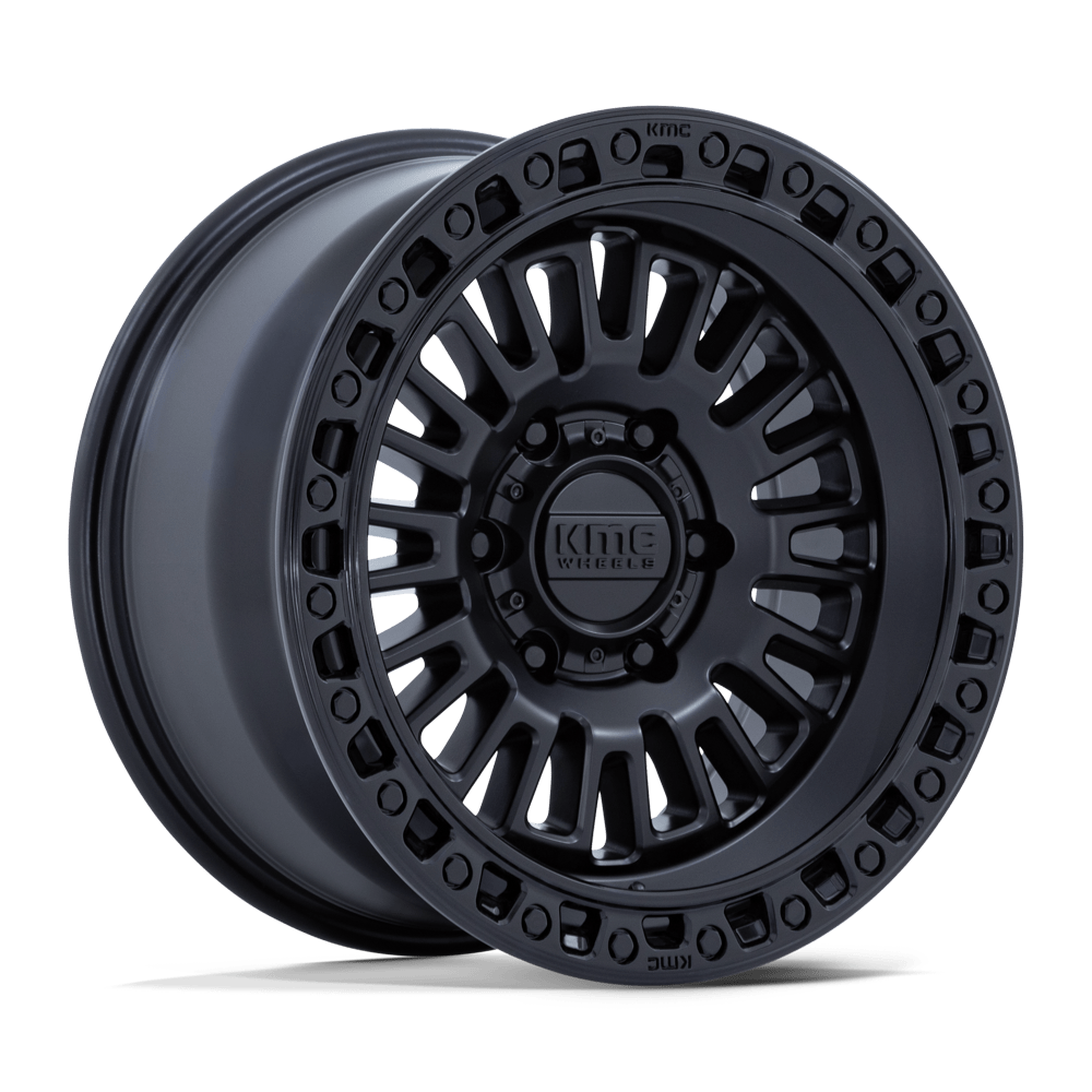 Kmc Km554 Aztec 17X8.5 +0 Matte Black W/ Gloss Black Lip