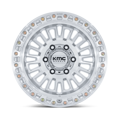 Kmc Km554 Aztec 17X8.5 +0 Gloss Silver W/ Machined Face