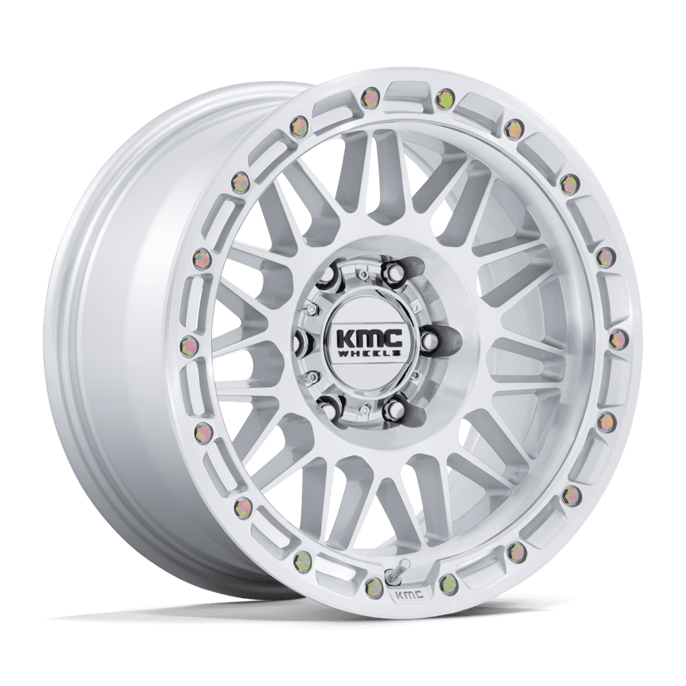 Kmc Km555 Attack 17X8.5 +0 Gloss Silver W/ Machined Face