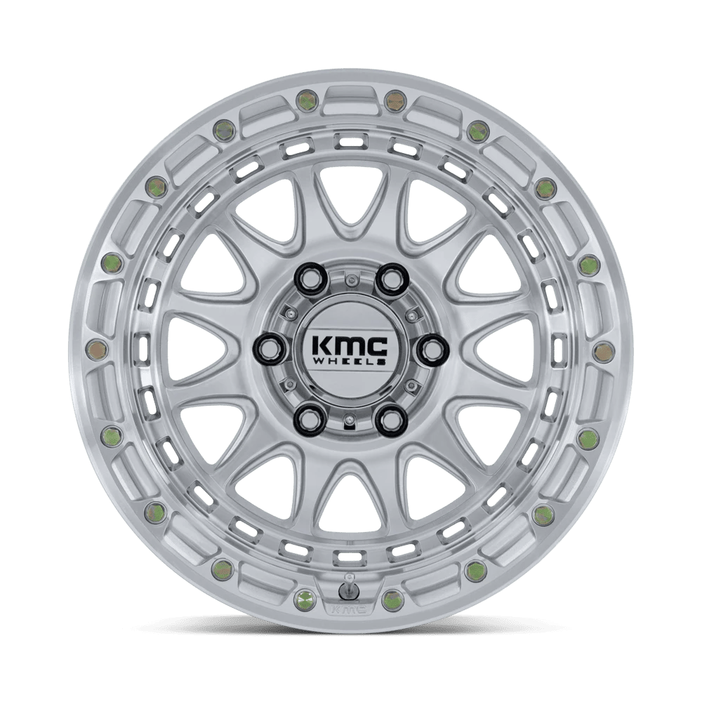 Kmc Km556 Crux 20X10 -18 Gloss Silver W/ Machined Face