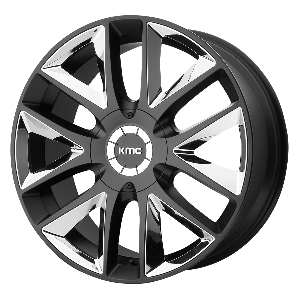 Kmc Km710 Takedown 22X9.5 +30 Satin Black W/ Chrome Inserts