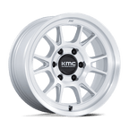 Kmc Km729 Range 17X8.5 -10 Gloss Silver W/ Machined Face