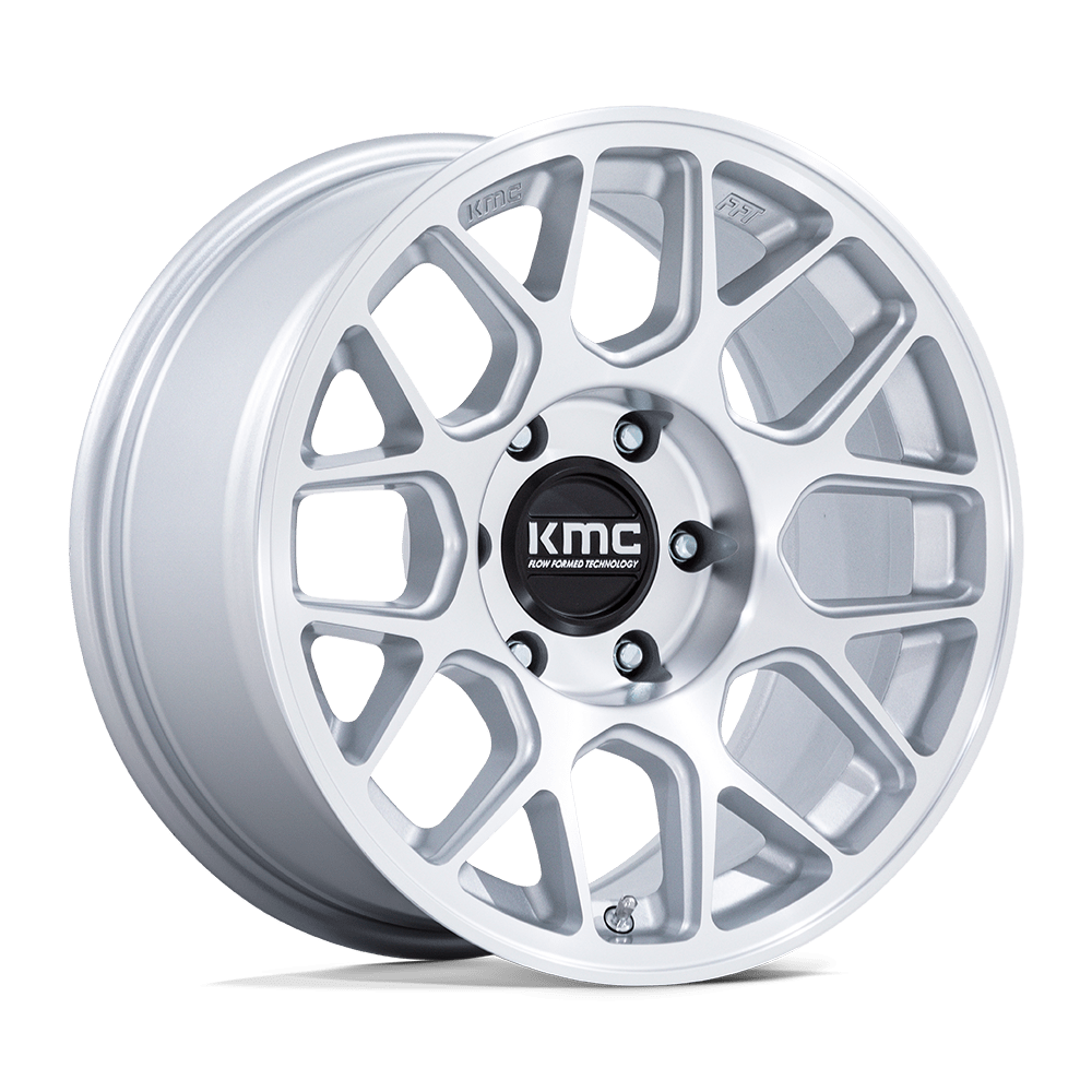 Kmc Km730 Hatchet 17X8.5 -10 Gloss Silver W/ Machined Face
