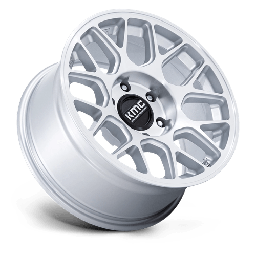 Kmc Km730 Hatchet 17X8.5 +0 Gloss Silver W/ Machined Face