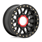 Kmc Powersports Ks235 Grenade Utv Beadlock 15X7 +10 Satin Black