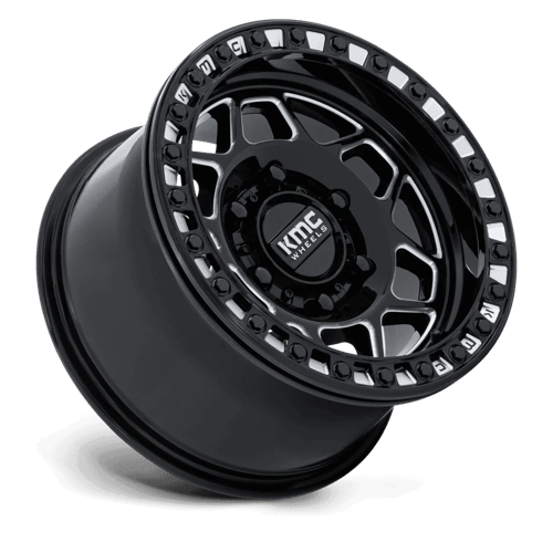 Kmc Powersports Ks241 Torx Utv Beadlock 15X8 +0 Gloss Black Milled