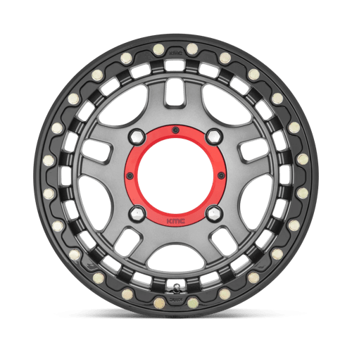 KMC Powersports KS240 RECON UTV BEADLOCK 14X7 +38 GUN METAL W/ GLOSS BLACK RING