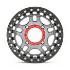 Kmc Powersports Ks240 Recon Utv Beadlock 15X7 +38 Gun Metal W/ Gloss Black Ring