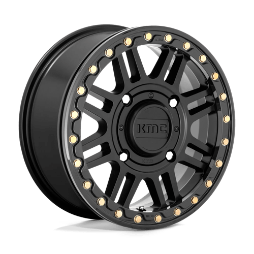 KMC Powersports KS242 AZTEC UTV BEADLOCK 15X6 +38 SATIN BLACK W/ GLOSS BLACK RING