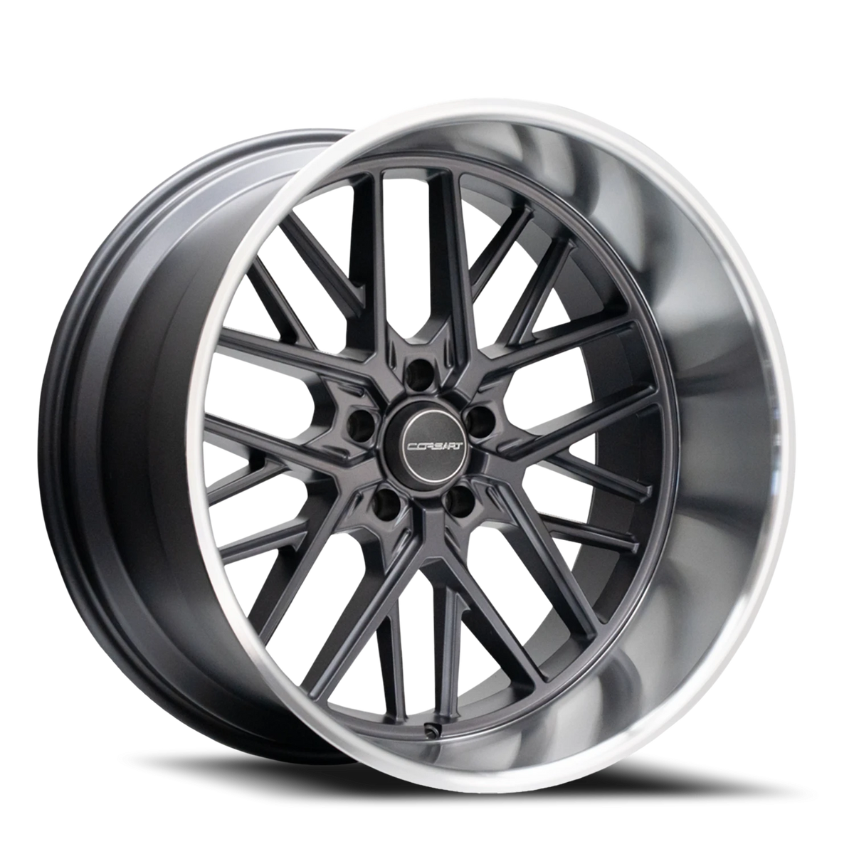 Corsart Kingpin 5 20X10 +0 Matte Gunmetal W/ Diamond Cut Lip