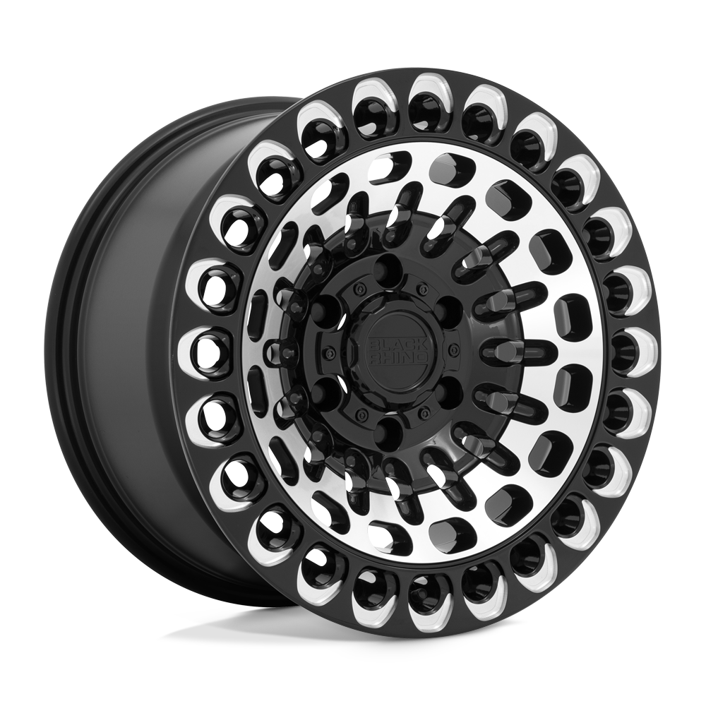 Black Rhino Hard Alloys Labyrinth 17X9.5 +12 Gloss Black W Mach Face & Mill