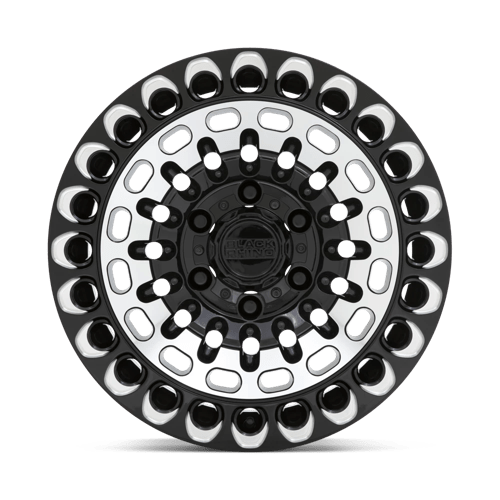 Black Rhino Hard Alloys Labyrinth 17X9.5 +12 Gloss Black W Mach Face & Mill