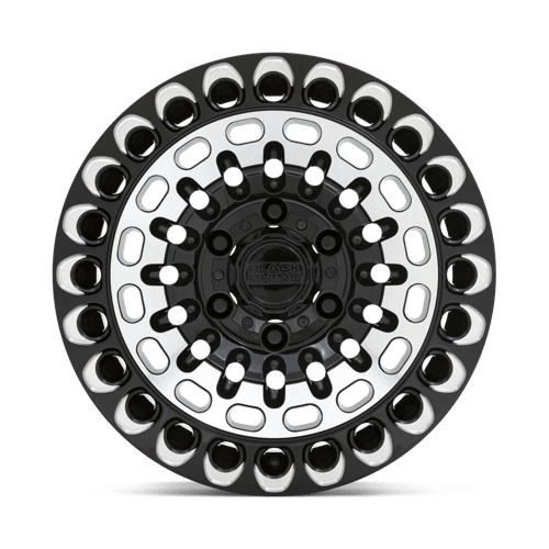 Black Rhino Hard Alloys Labyrinth 17X9.5 +12 Gloss Black W Mach Face & Mill