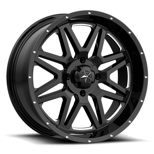 Msa Offroad Wheels M26 Vibe Utv 14X7 +0 Gloss Black Milled