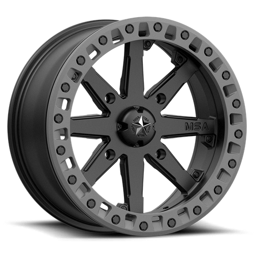Msa Offroad Wheels M31 Lok2 Utv Beadlock 14X7 +0 Satin Black W/ Matte Gray Ring