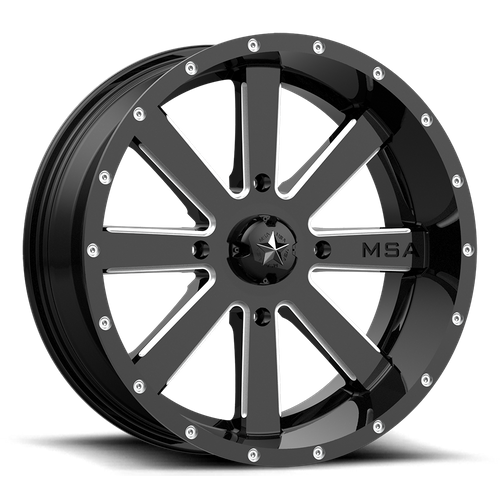 Msa Offroad Wheels M34 Flash Utv 24X7 +0 Gloss Black Milled