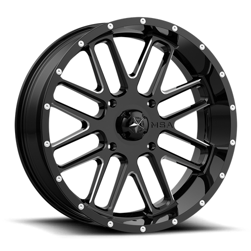 Msa Offroad Wheels M35 Bandit Utv 20X7 +0 Gloss Black Milled