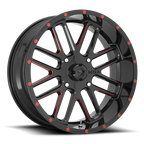 Msa Offroad Wheels M35 Bandit Utv 22X7 +0 Gloss Black Milled W/ Red Tint