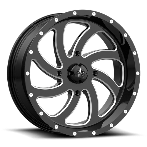 Msa Offroad Wheels M36 Switch Utv 20X7 +0 Gloss Black Milled