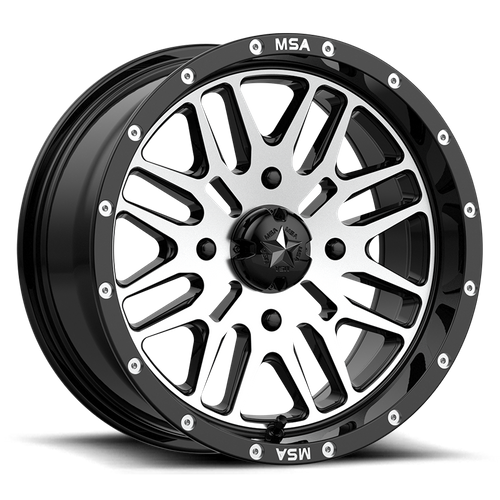 Msa Offroad Wheels M38 Brute Utv 22X7 +10 Gloss Black Machined